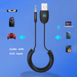 3.5mm Aux Bluetooth Adapter Dongle Cable For Car Bluetooth 5.0 Receiver Auto Handfree Car Kit Audio Music Player with Mic