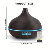 1pc 19.36oz/550ML Ultrasonic Electric Aroma Diffuser with Remote Control, Essential Oil Diffuser, Air Humidifier