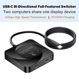 Bidirectional Bi-Direction Switch USB Data Video USB-C Switcher