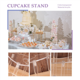 Transparent Removable Acrylic Cake Display Stand for Round Cupcake Holder Bakeware Wedding Birthday Party Decoration