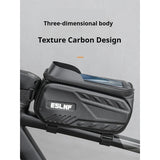 ESLNF Touch Screen Bike Pouch Phone Light Barrier Waterproof Bicycle Front Frame Bag Hard Shell Case Cycg Accessories