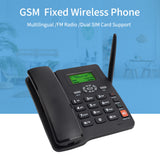 Cordless Desktop Telephone SIM Card 2G Fixed Wireless Phone with Antenna Radio Alarm Clock Funtion for House Home Call