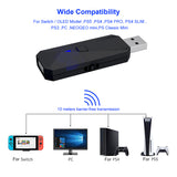 For PS5 PS4 Switch PS3 PC Gamepad USB Wireless Controller Converter Handle Bluetooth-compatible Dongle Adapter Gaming Accessorie