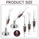 5 Pcs Soldering Tweezers Set with Base 360° Rotation for Jewelry Making, Welding, Repairing