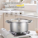 1pc, Soup Pot With Lid, Thickened Stainless Steel Cooking Pot For Stews And Soups In Kitchen, Double Layer Steel Pot Suitable For Gas Stove And Electric Induction Cooker