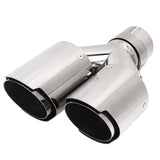 Exhaust Tail Pipe Mirror Polishing Reduce Noise Dual Exhaust Tip 304 Stainless Steel 63mm ID 89mm OD Universal for Automobiles