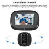 2.4GHz WiFi Doorbell Camera with 4.3-inch IPS Screen, Tuya App & PIR Movement Detection - 2024 Home Security Essential