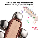 Hand Sleigh Wooden Shaker Jingle Stick Musical Percussion Instrument Bells for Xmas Party Favors