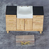 1:12 Dollhouse Bathroom Sink With Cabinet Basin Set Dolls House Miniature Kitchen Furniture