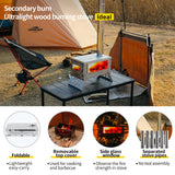 Stainless Steel Folding Tent Outdoor Camping Wood Stove with Glass Window