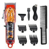 Resuxi JM-200 Electric Clipper Men Rechargeable Wireless Trimmer with Limit CombTransparent Cover Hair Cutting hine
