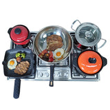 Five-hole Cooktop Stainless Steel Built-in 5 Burners Stovetop LPG/NG Convertible Stove Top Dual Fuel Gas Hob