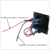DIY 12V Voltmeter Cigarette Lighter 4.2A Dual USB Charger with switch 4 hole aluminum Panel For truck Boat marine trailer