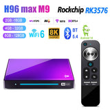 H96 MAX M9 Android 14.0 BT5.4 Smart TV RK3576 8GB 128GB 8K HD 1000M DDR4 USB3.0 Set Top Box Wifi6 Media Player