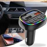Wireless Receiver LED Display Charger Double USB Ports Car Music Stereo Adapter For Most