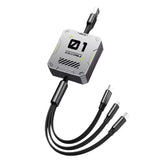 3 in 1 Multi Retractable USB Phone 60w Fast Charging and Data Cable for Lighing/Android/Type-C Devices