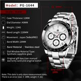 2023 High-end PAGRNE DESIGN Men Quartz Watch Stainless Steel Sapphire Glass 100m Waterproof Leisure Business Style Watch for Men