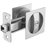 Sier Lock Satin Nickel Contemporary Privacy Square Hardware, Sliding Pocket Door Latch