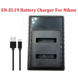 EN-EL19 LCD USB Dual Battery Charger For Nikon S3100 S3600 S3700 S4100 S4150 S4200 S4400 S5300 Digital Camera