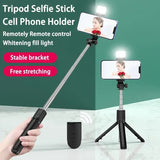 Selfie Stick with Light Portable Phone Tripod for iPhone 15 Pro Max/15/14 Pro/14/13/12/11 Samsung S22 S21 S20 Android