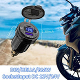 Waterproof Hella Din Plug to ON-Off Switch 30W USB C PD3.0 QC3.0 Quick Charge Voltmeter Ducati Triumph Motorcycle