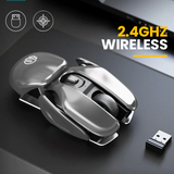 PX2 Metal 2.4G Rechargeable Wireless Mute 1600DPI Mouse 6 Buttons for PC Laptop Computer Gaming Office Home Waterproof Mouse