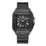 Ice Out Square Watch for Men Fashion Quartz Wristwatches Luxury Diamonds Watches Waterproof Silver Leisure Reloj Hombre Business