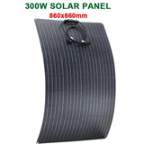 300W Portable Flexible ETFE Solar Panel Kit High Efficiency Monocrystale Cells, Waterproof, Foldable for 12V Battery Charging