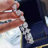 Women's Fashion And Fully-jewelled Shaped Sterling Silver Bracelet
