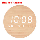 ound Hanging LED Digital Wall Clock for Living Room & Bedroom - Multi-function Display with Temperature, Date, Time, and Alarm