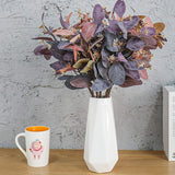 Stems 8Pcs Silk Seeded Greenery Leaves Real Contact Leaf Fake Eucalyptus Branches Sprigs For Wedding