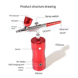 Cordless Airbrush Compressor Kit For Makeup, Cake Decoration, Cookie, Mode, Makeup