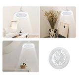 E27 Small Silent Ceiling Fan with LED Light - Color Temperature Dimmable, Lamp with Adjustable Fan Speeds
