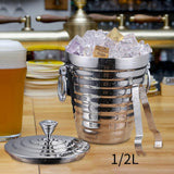 Metal Ice Champagne Cooler Bucket - For Camping, Picnic & Cocktails