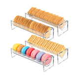 4 Pieces Clear Rectangular Cracker Holder Acrylic Serving Tray Food Display Stands for Party