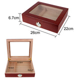 Cigar Humidor Case Smoking Accessories Cedar Wood Cigar Travel Humidor Box Transparent Skylight With Hygrometer Humidifier