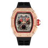 PINTIME Man Watch Sport Silicone Strap Casual Quartz Wristwatch Waterproof 30m Brand Chronograph Calendar Luminous Dail Clock