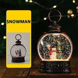 Christmas Hanging LED Glowing Sequin Lantern Santa Claus Snowman Water-filled Night Light New Year Gift Home Decoration Navidad