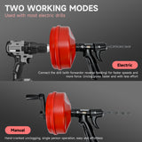 Drain Auger Clog Remover 33 Feet Heavy Duty Flexible Plumbing Snake Use Manually for Kitchen and Bathrom Shower Sink Cleaning