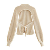 Summer Knitted Sweater Long Sleeve Top