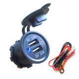 DIY Kit 4.2A 12V/24V USB Power Outlet Waterproof Charger with Switch Blue for Car RV ATV Boat Marine Motorcycle Mobile