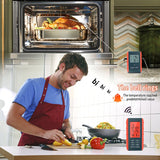 BBQ Dual Probe Temperature Monitor HD HTN Digital Backlight Display Screen 490Ft Wireless Connection Orange For Outdoor BBQ