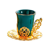 6 Pieces Porcelain Coffee Cups With Saucers - For Tea, Cappuccino, Latte, Espresso