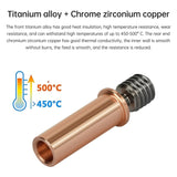 2PCS 3D Printer Extruder Copper Titanium Alloy Throat Tube for Kobra 2/Kobra Neo/Kobra Pro/Kobra Plus/Kobra 2 Max