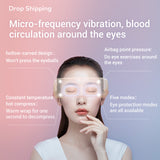 Heating Eye Massager Airbag Massage Eyes Mask with Music Vibration for Migraines Dry Eye Eye Strain Dark Circles Relief Vibrator