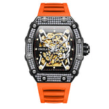 ONOLA Fashion Watch for Men Milky Way Star Sapphire Dial Luxury Steel Band Male Mechanical Wrist Watches Relogio Masculino