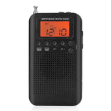 HRD-104 Digital Mini Pocket AM FM Radio with LCD Display 40mm Driver Speaker