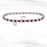 Women's Red Zircon Single Row Bracelet