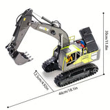 1:18 Large 2.4G 11-channel Remote Control Excavator, Boy Engineering Toy, Large Size