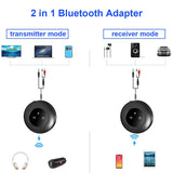 2 in1 Wireless Bluetooth 5.0 Receiver Transmitter AUX Jack Audio Adapter Car Music Player For PC TV Headphones